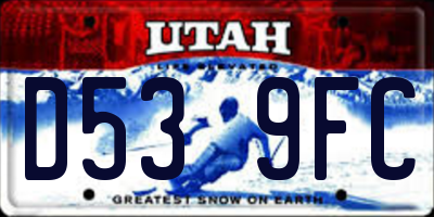 UT license plate D539FC