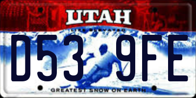 UT license plate D539FE
