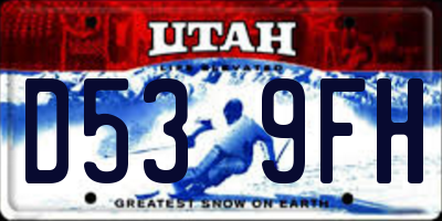 UT license plate D539FH