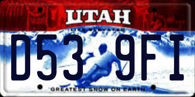 UT license plate D539FI