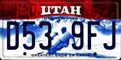 UT license plate D539FJ