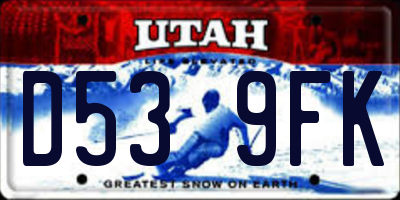 UT license plate D539FK
