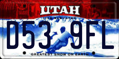 UT license plate D539FL