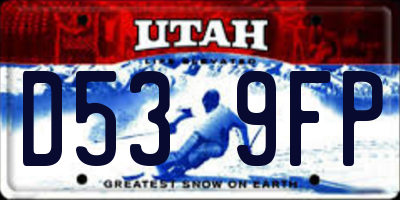 UT license plate D539FP
