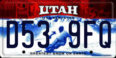 UT license plate D539FQ