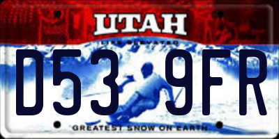 UT license plate D539FR