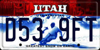 UT license plate D539FT