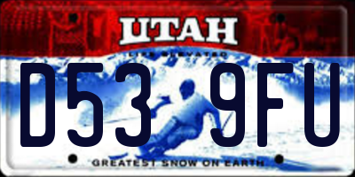 UT license plate D539FU
