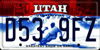 UT license plate D539FZ
