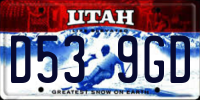UT license plate D539GD