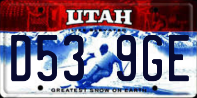 UT license plate D539GE
