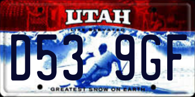 UT license plate D539GF