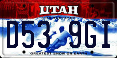 UT license plate D539GI