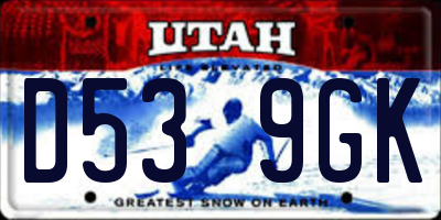UT license plate D539GK