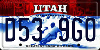 UT license plate D539GO