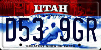 UT license plate D539GR