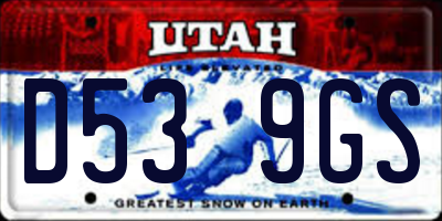 UT license plate D539GS