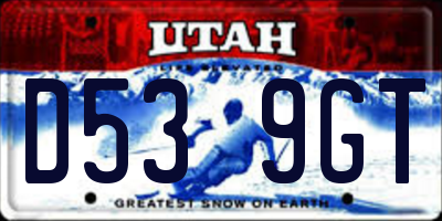 UT license plate D539GT