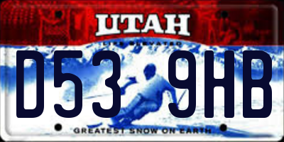 UT license plate D539HB