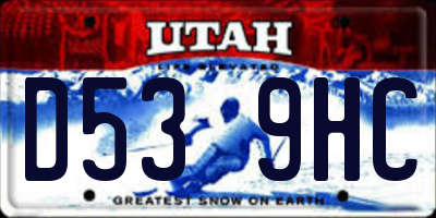 UT license plate D539HC