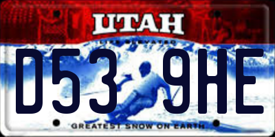 UT license plate D539HE