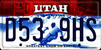 UT license plate D539HS