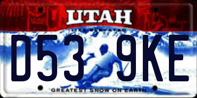 UT license plate D539KE