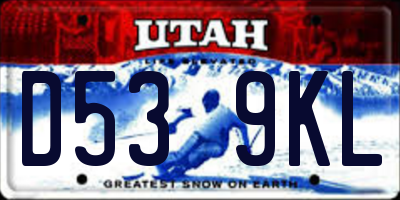 UT license plate D539KL