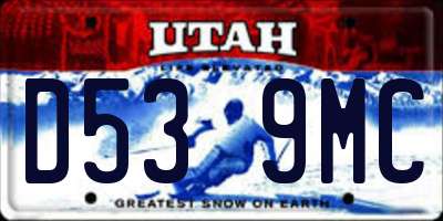 UT license plate D539MC