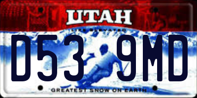 UT license plate D539MD