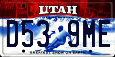 UT license plate D539ME