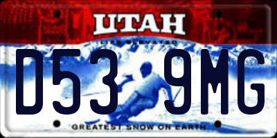UT license plate D539MG