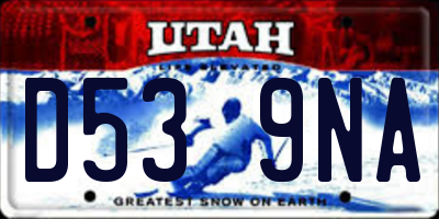 UT license plate D539NA