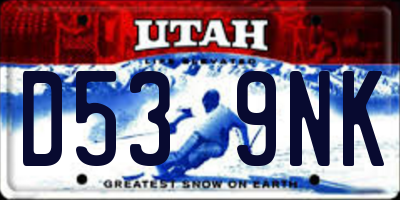 UT license plate D539NK