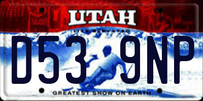 UT license plate D539NP