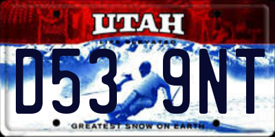 UT license plate D539NT