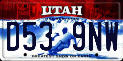 UT license plate D539NW