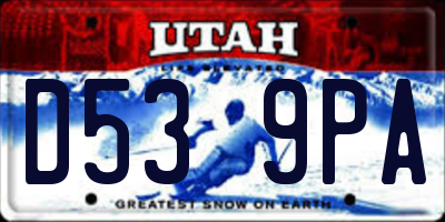 UT license plate D539PA