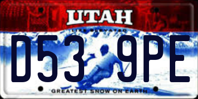 UT license plate D539PE