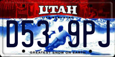 UT license plate D539PJ