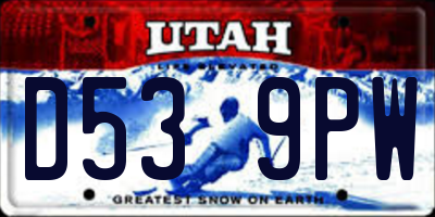 UT license plate D539PW