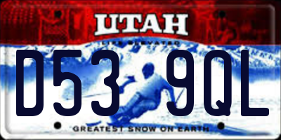 UT license plate D539QL