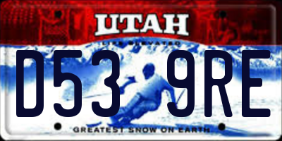 UT license plate D539RE