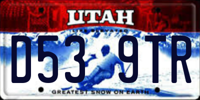 UT license plate D539TR