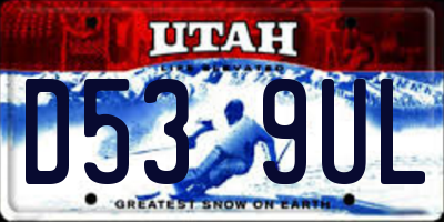UT license plate D539UL