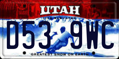 UT license plate D539WC