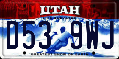 UT license plate D539WJ