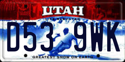 UT license plate D539WK