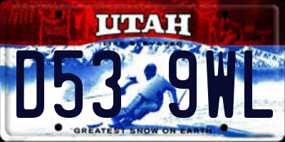 UT license plate D539WL