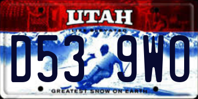 UT license plate D539WO